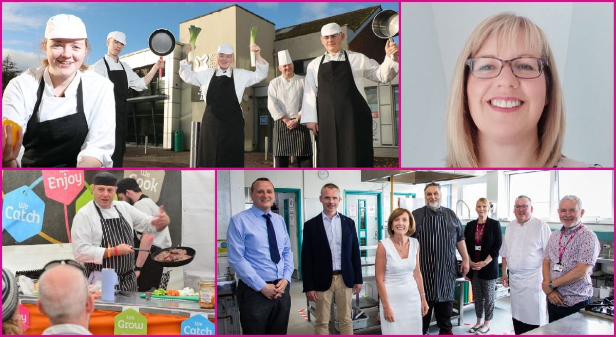 Photo montage of hospitality and catering lecturers who have won national award.